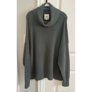 Aerie Sweater Cowl Neck Oversized Pullover Fuzzy Size: Medium Color: Green